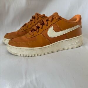 Nike Air Force 1 Orange and Cream Sneakers